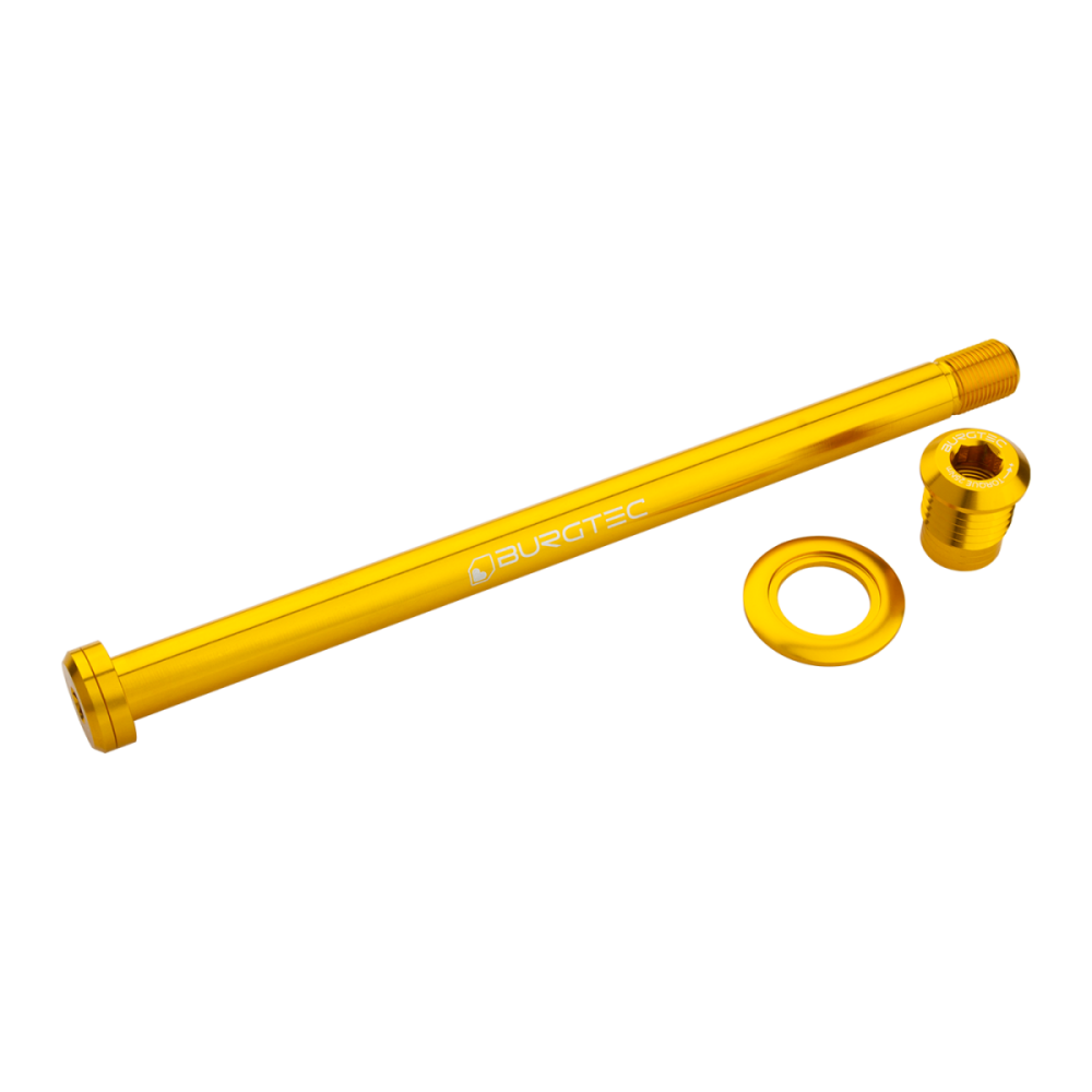 Burgtec Trek 184.5mm Rear Axle Bullion Gold, Burgtec Bullion Gold