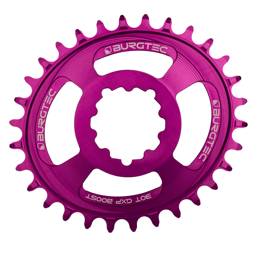 Burgtec Oval 3mm Offset Thick Thin Chainring for SRAM 3-Bolt - 30T - Purple Rain