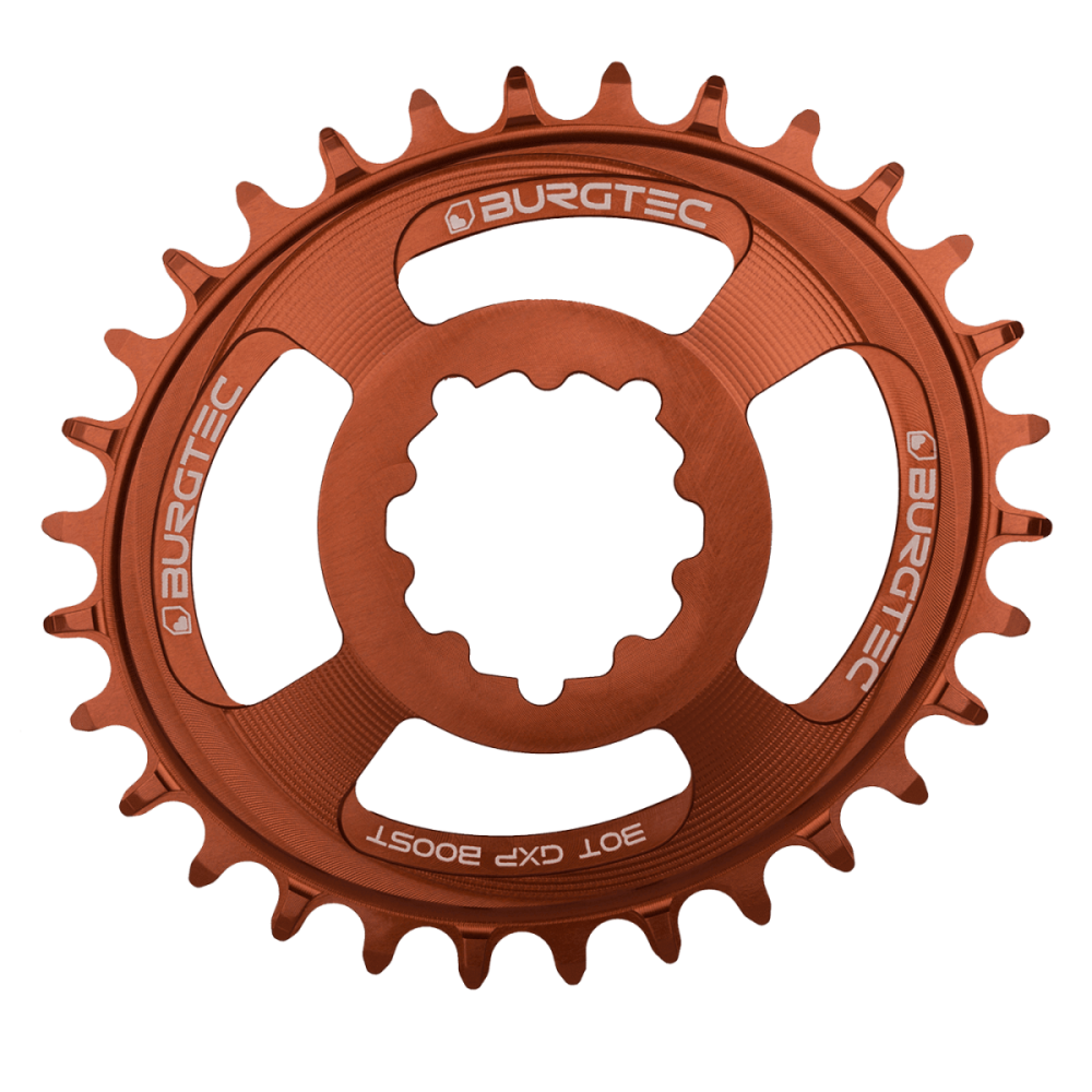 Burgtec Oval 3mm Offset Thick Thin Chainring for SRAM 3-Bolt - 32T - Deep Blue