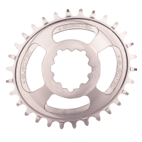 Burgtec Oval 3mm Offset Thick Thin Chainring for SRAM 3-Bolt - 30T - Rhodium Silver