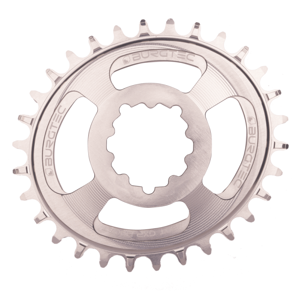 Burgtec Oval 3mm Offset Thick Thin Chainring for SRAM 3-Bolt - 32T - Deep Blue