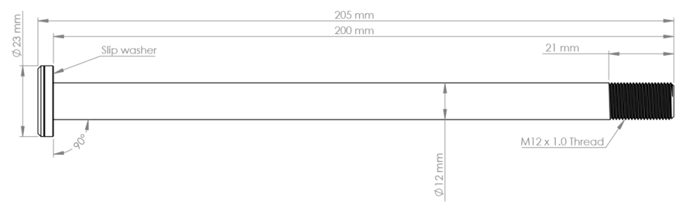Burgtec Commencal Supreme 200mm Rear Axle, Burgtec Black