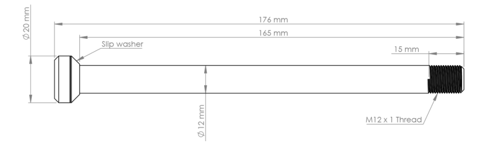 Burgtec Specialized 175.5mm Rear Axle, Burgtec Black