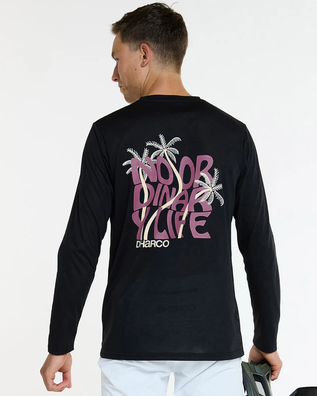 Dharco Mens Long Sleeve Tech Tee | Black, XL