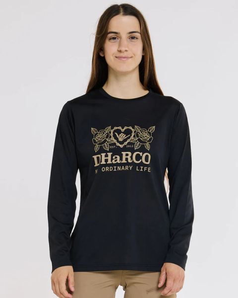Dharco Womens Long Sleeve Tech Tee | Black