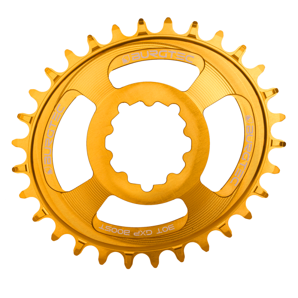 Burgtec Oval 3mm Offset Thick Thin Chainring for SRAM 3-Bolt - 30T - Kash Bronze