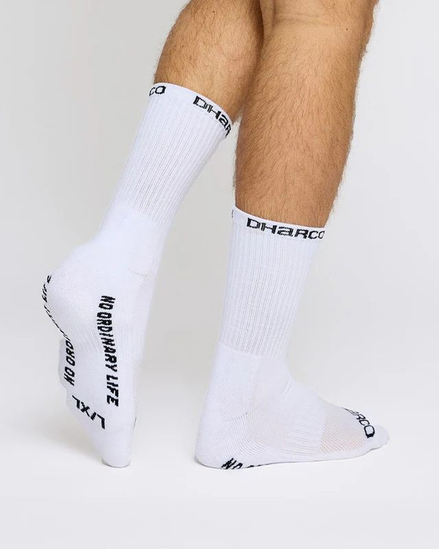 Dharco Crew Socks | White, S/M